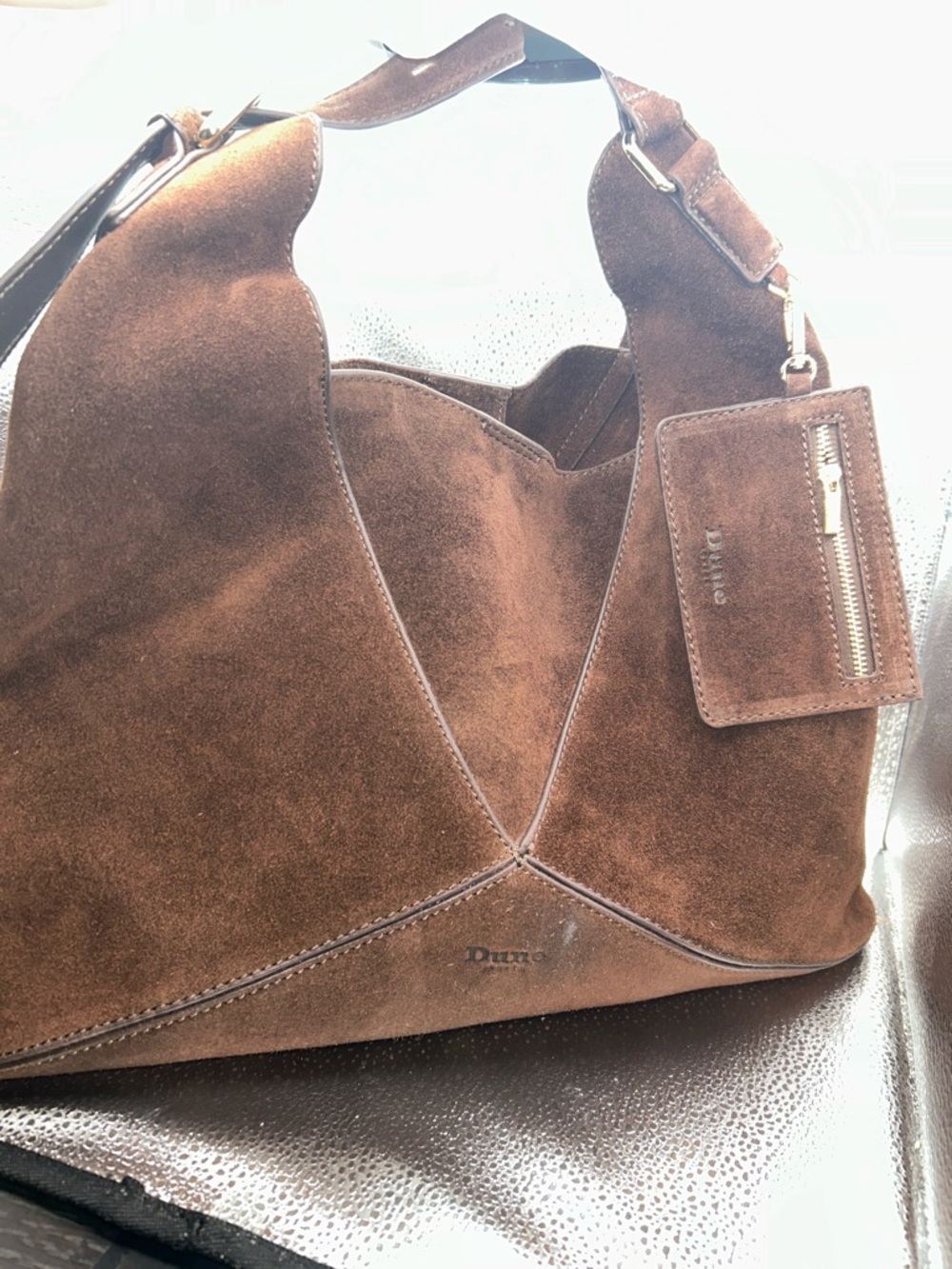 Dune London Dearest Suede Oversized Slouchy Hobo Shoulder Bag - Picture 4 of 17